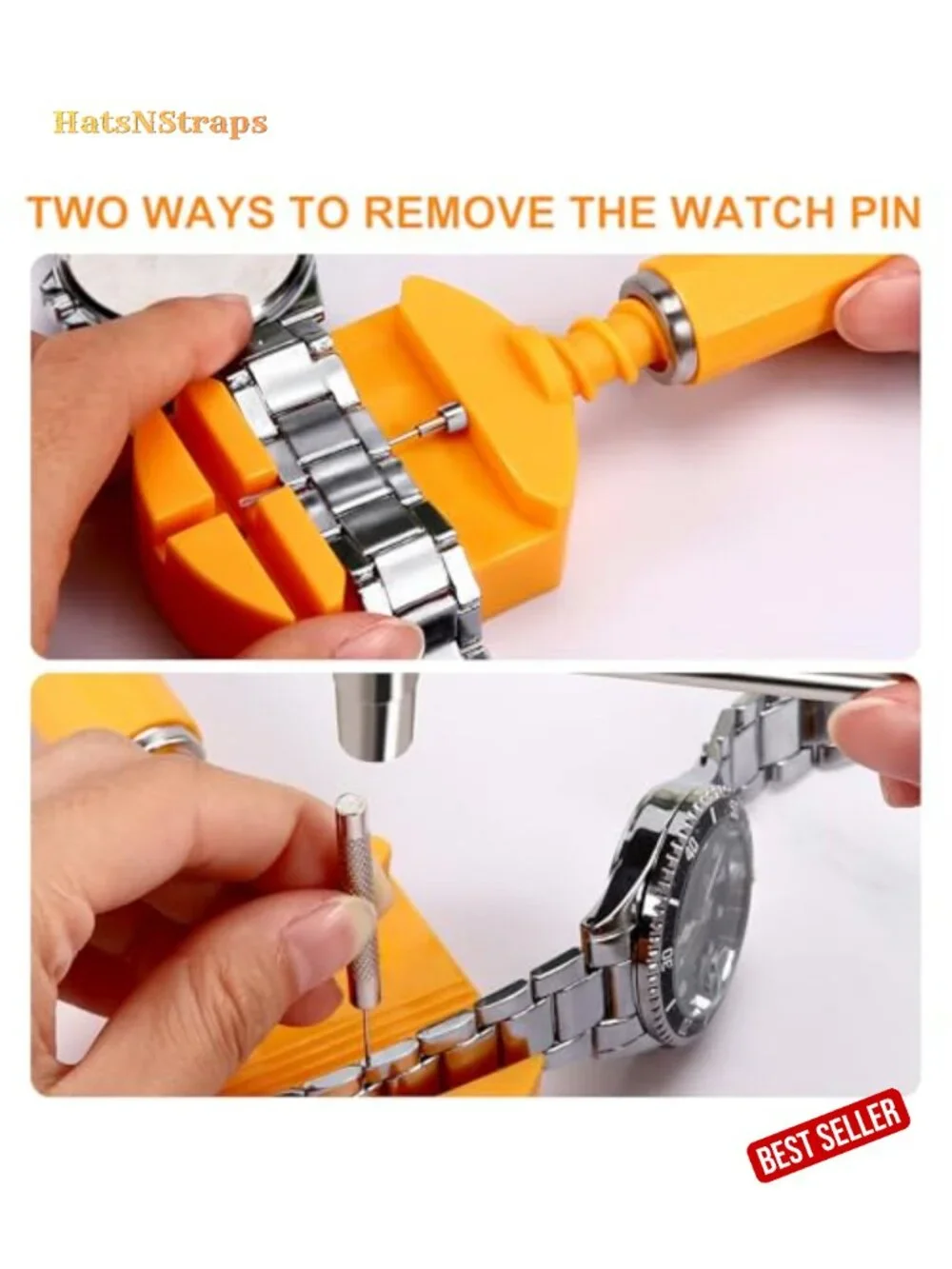 Watch Link Removal Kit with Hammer, 20 Spare Pins, Professional Repair Tool